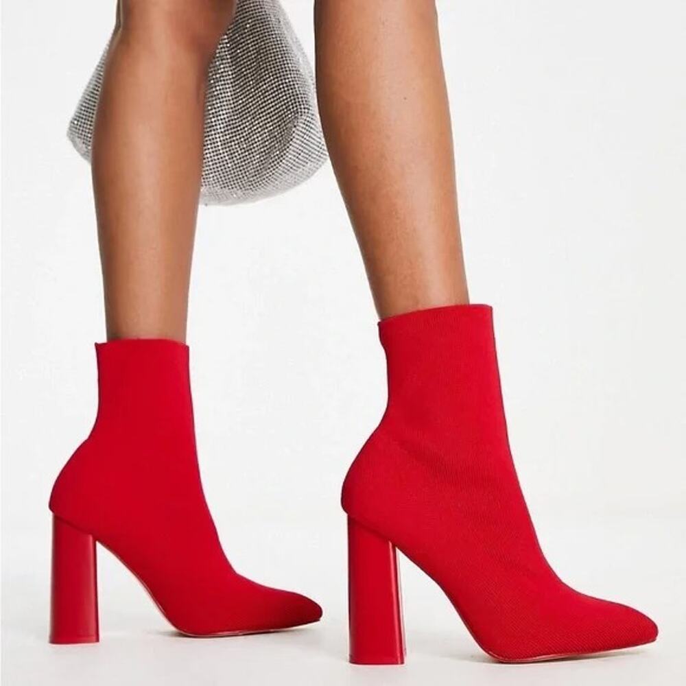 Public Desire Red Sock Booties
